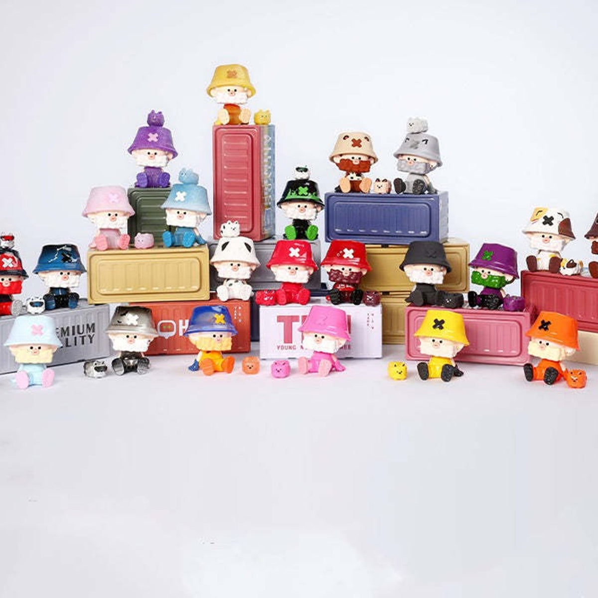 OHO Colorful Series Mini Figures, Blind Box - OHO series color examples; illustrative series image, contents depend on selected purchase option