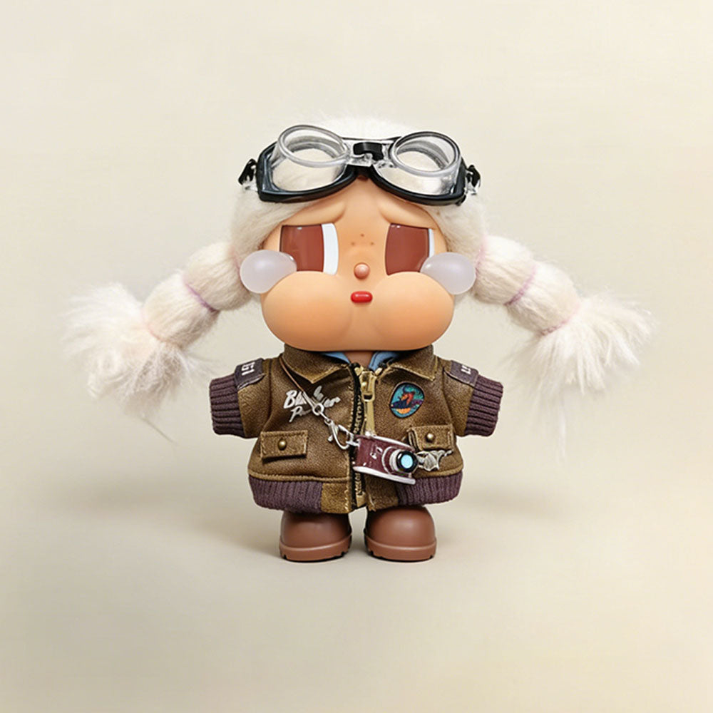 Old-School Heritage Style Leather Jacket & Goggles Set for Crybaby - Heritage doll outfit main product card | KikiBuddies