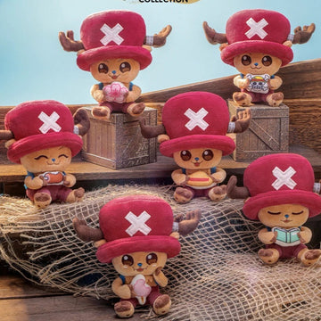 One Piece Chopper Series Plush Keychain Blind Box - Chopper plush design comparison; outer reading example foot edge cropped; random design not guaranteed