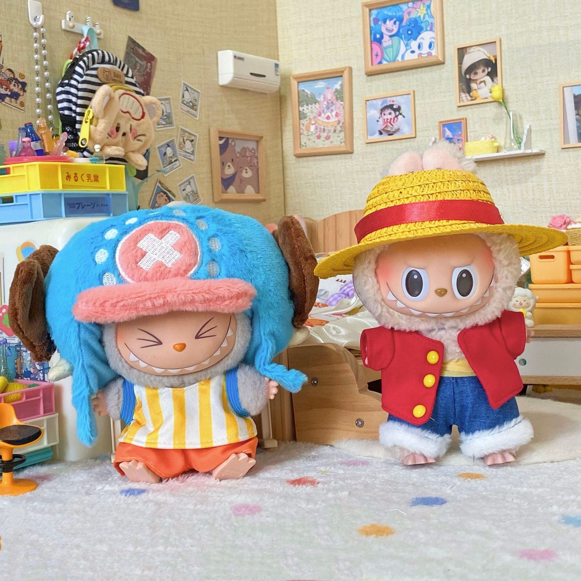 One Piece Costume Set for Labubu 17cm - Chopper or Luffy Full Outfit - additional product view 5 | KikiBuddies