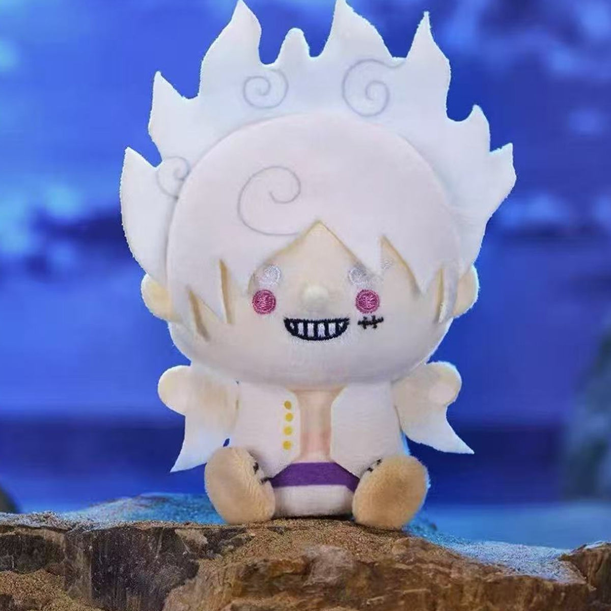 One Piece Regular Series Plush finger puppet Blind Box - White haired plush finger puppet detail with upper hair cropped; random design not guaranteed