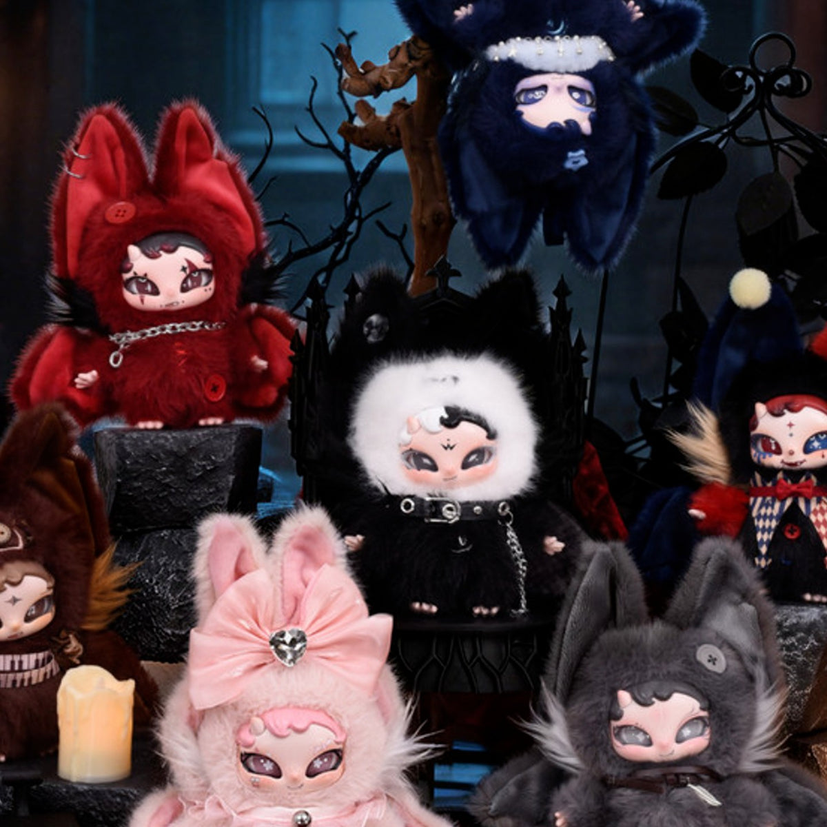 ONONO Dark Night Evolution Series Plush Pendant Blind Box - Series design overview; random design not guaranteed