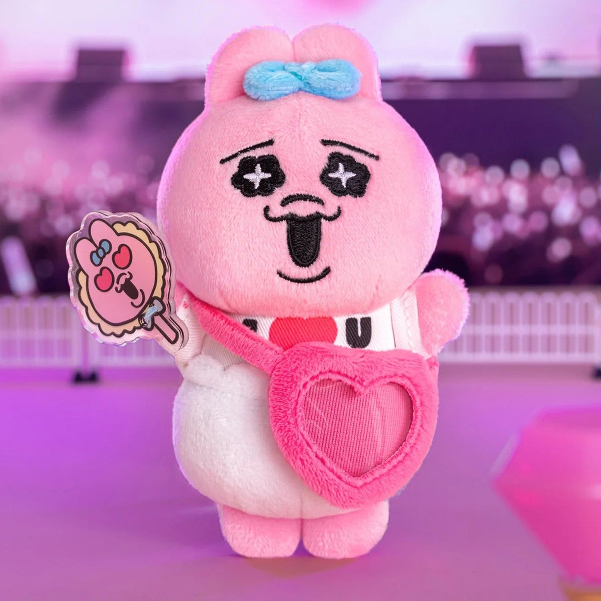Opanchu Usagi Rabbit Life Series Plush Pendant Dolls - Complete pink rabbit plush pendant example with heart bag styling; display props not included; random design not guaranteed