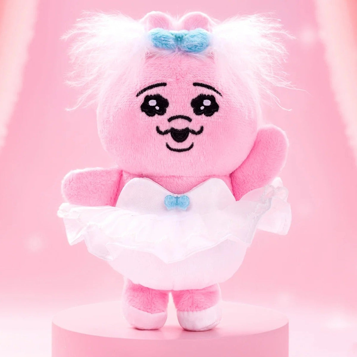 Opanchu Usagi Rabbit Life Series Plush Pendant Dolls - Complete pink rabbit plush pendant example in ballet outfit; display platform not included; random design not guaranteed