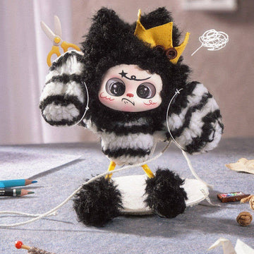 OPP'S! So Weirdly Cute! Series Plush Pendant Blind Box - Complete seated striped plush pendant example; display props not included; random design not guaranteed