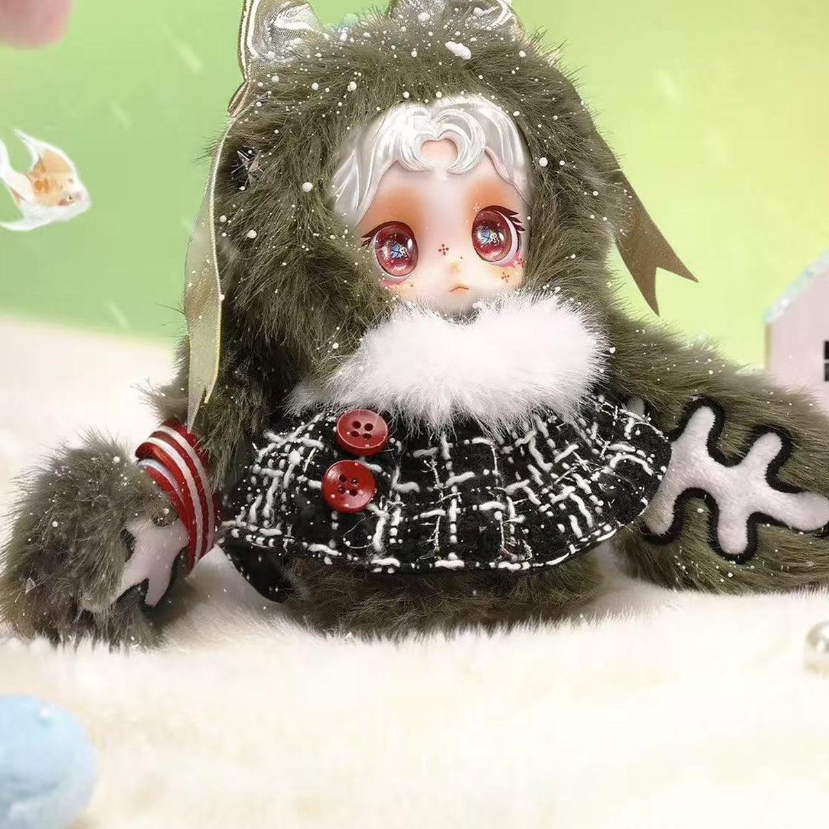 Ossia Soft Edges Series Plush Doll Blind Box - Ossia green-costume plush doll detail with upper headpiece cropped; random design not guaranteed