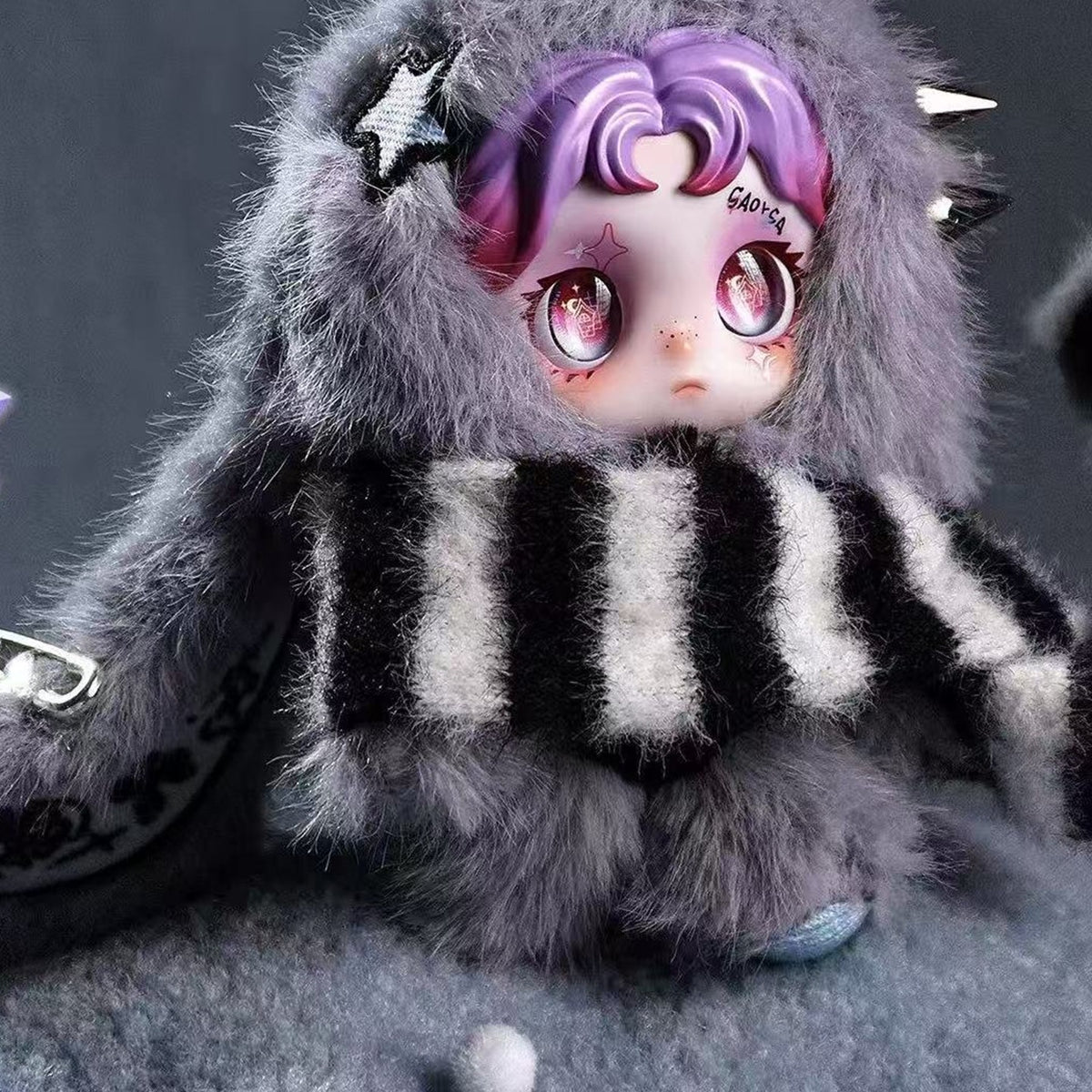 Ossia Soft Edges Series Plush Doll Blind Box - Ossia purple-haired plush doll detail with lower costume cropped; random design not guaranteed