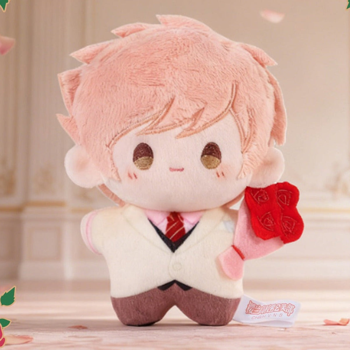Ouran High School Host Club Scarlet And White Adorable Gift Series Plush Pendant Blind Box - Complete pink-haired plush pendant example; display props not included; random design not guaranteed