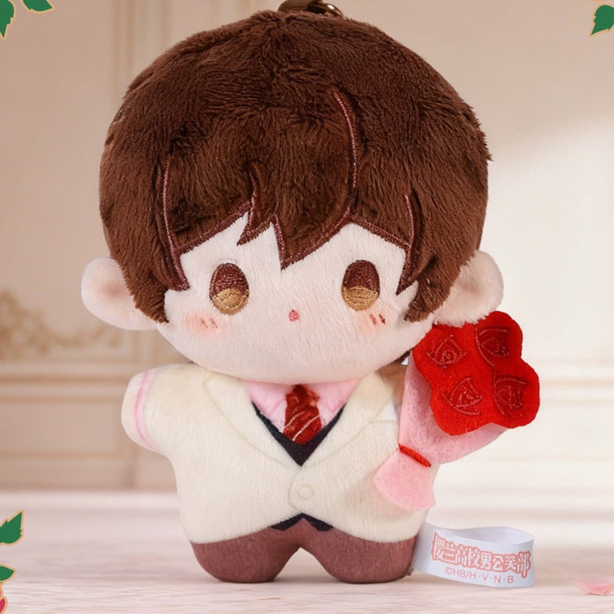 Ouran High School Host Club Scarlet And White Adorable Gift Series Plush Pendant Blind Box - Complete brown-haired plush pendant example; display props not included; random design not guaranteed