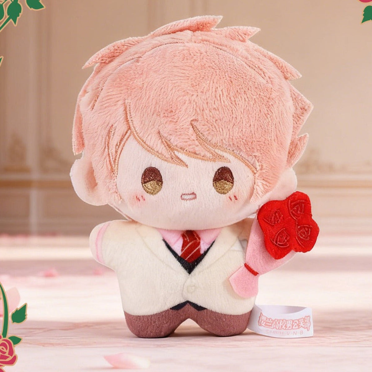 Ouran High School Host Club Scarlet And White Adorable Gift Series Plush Pendant Blind Box - Complete pink-haired plush pendant example; display props not included; random design not guaranteed