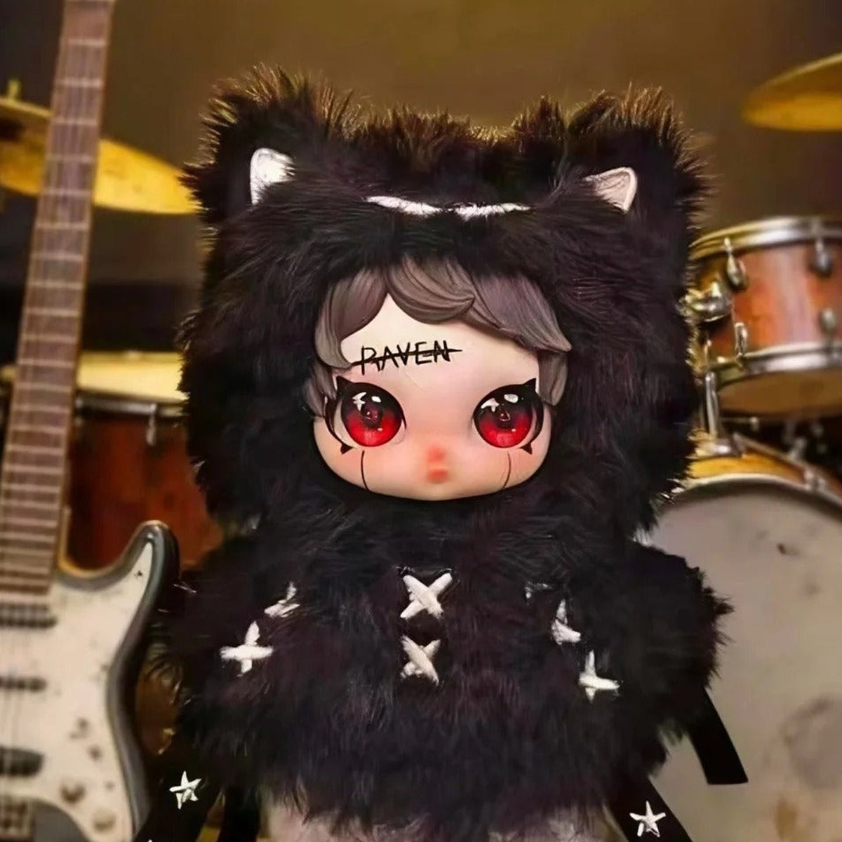 Owen Street Youngster Rock Star Series Plush Blind Box - Black plush design detail; lower body cropped; random design not guaranteed; display props not included
