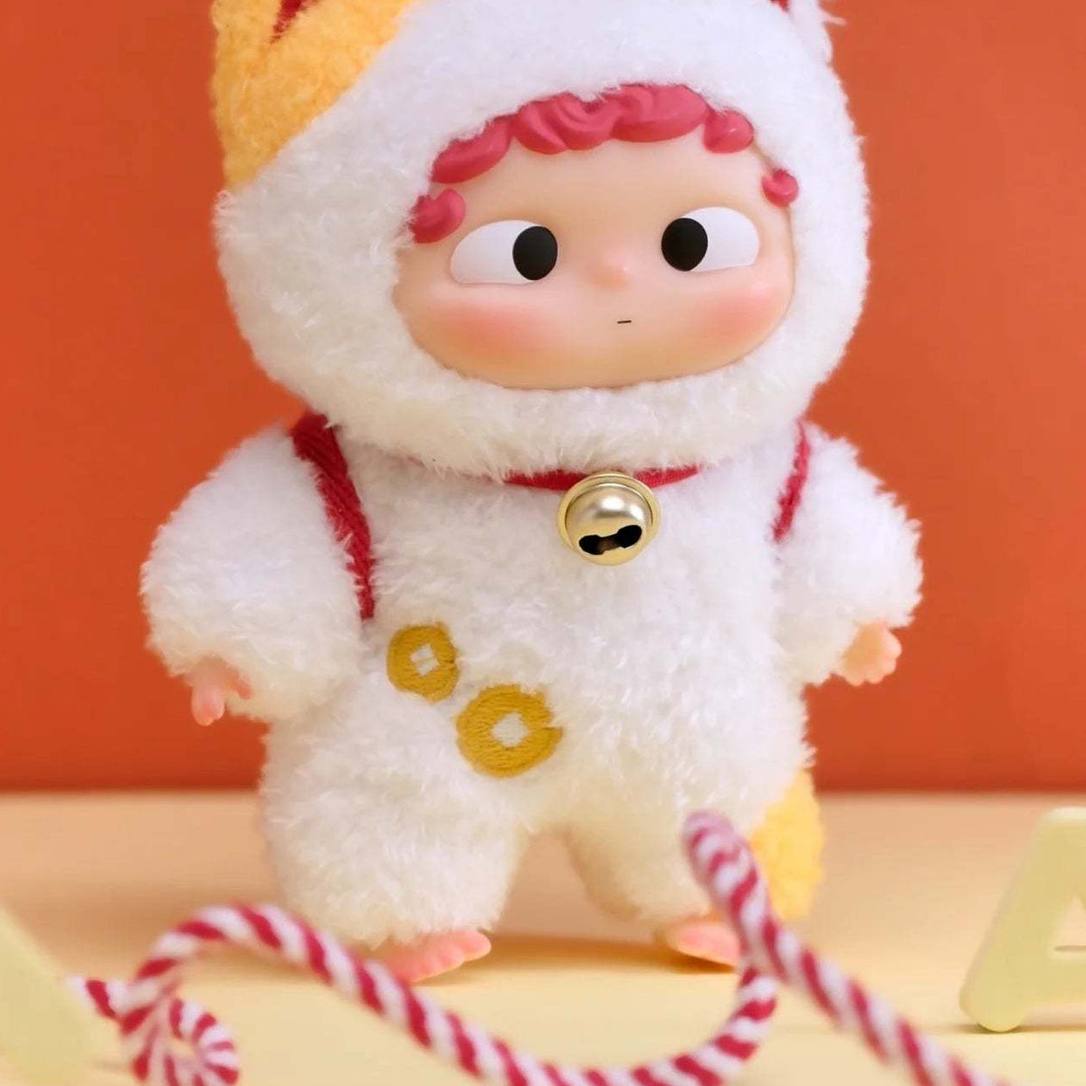 Ozai YAO GUAI Kindergarten Series Plush Dolls, Blind Box - White animal hood with bell; upper headwear cropped; random design not guaranteed; display props not included