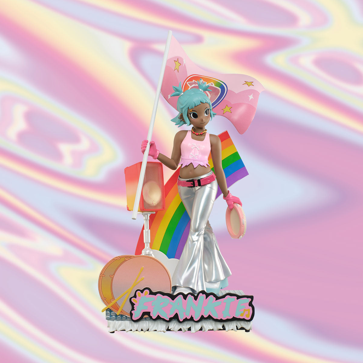 Peach Riot Rainbow Riot Frankie figurine - front view of the fixed single character