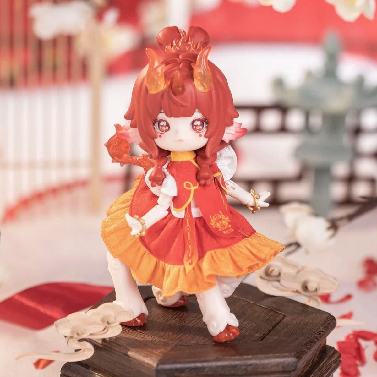 PENNY'S BOX ANTU Illustrated Handbook of Spirits Series Action Figure BJD Blind Box - Complete red BJD figure including head ornaments and feet; display base and scene props not included; random design not guaranteed