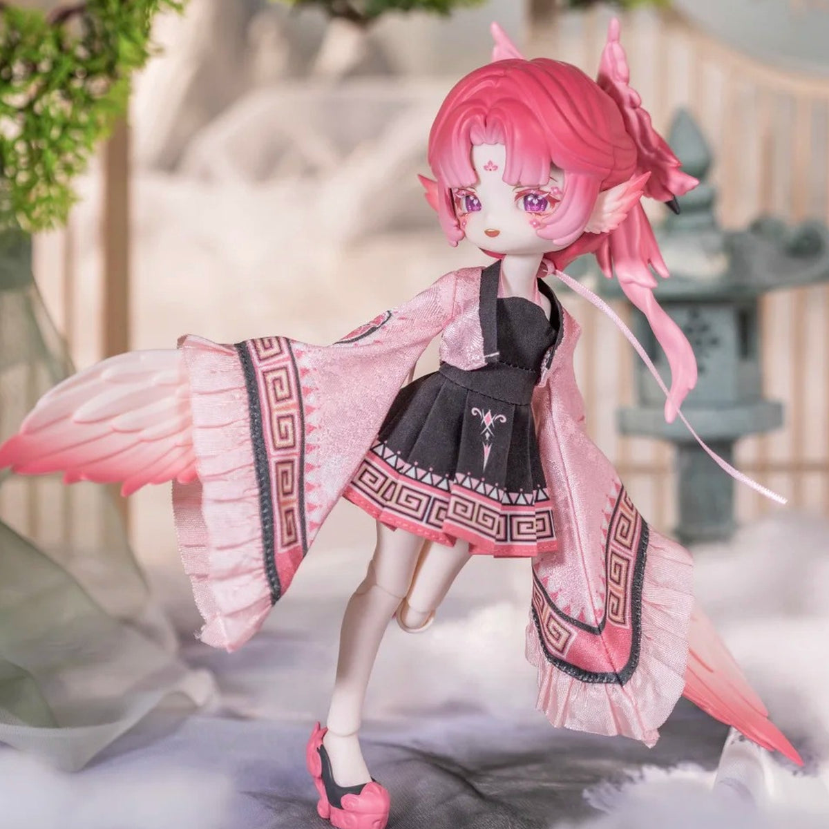 Penny's Box Luluya Cloudwing Pavilion Series Action Figure BJD Blind Box - Complete pink BJD example with wings and feet; display props not included; random design not guaranteed