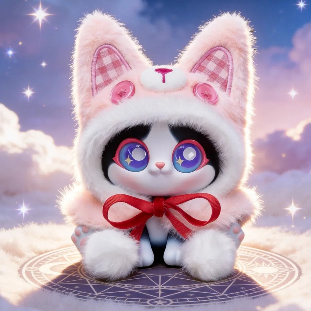 PICOCO Magic Cloak Cat Series Plush Pendant Blind Box - Complete pink cloak PICOCO plush pendant body example; random design not guaranteed