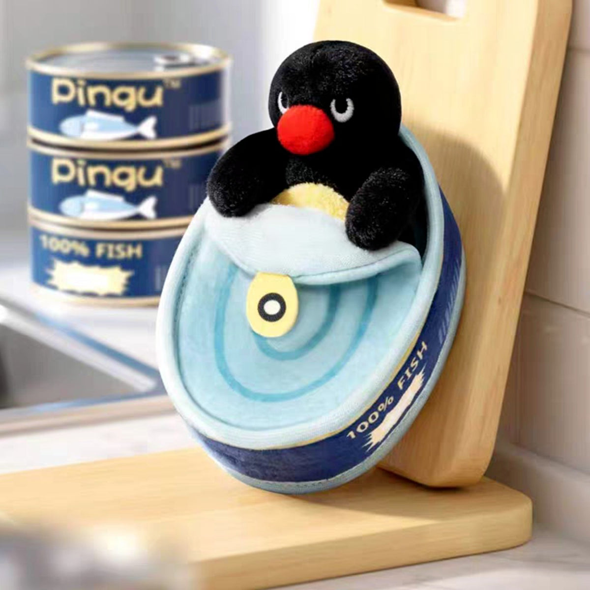 Pingu Hide and Seek Series Plush Blind Box - Fish-can costume complete design example; random design not guaranteed