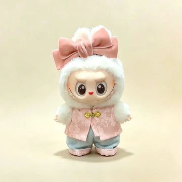 Pink Chinese-Style 3-Piece Outfit for Crybaby / Labubu 17cm - main product card | KikiBuddies