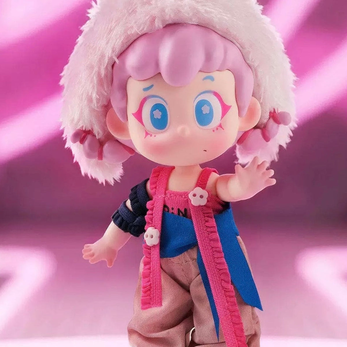 PINY Sakura Party Series Action Figure Blind Box - Pink-haired action figure detail with upper hood and lower body cropped; random design not guaranteed