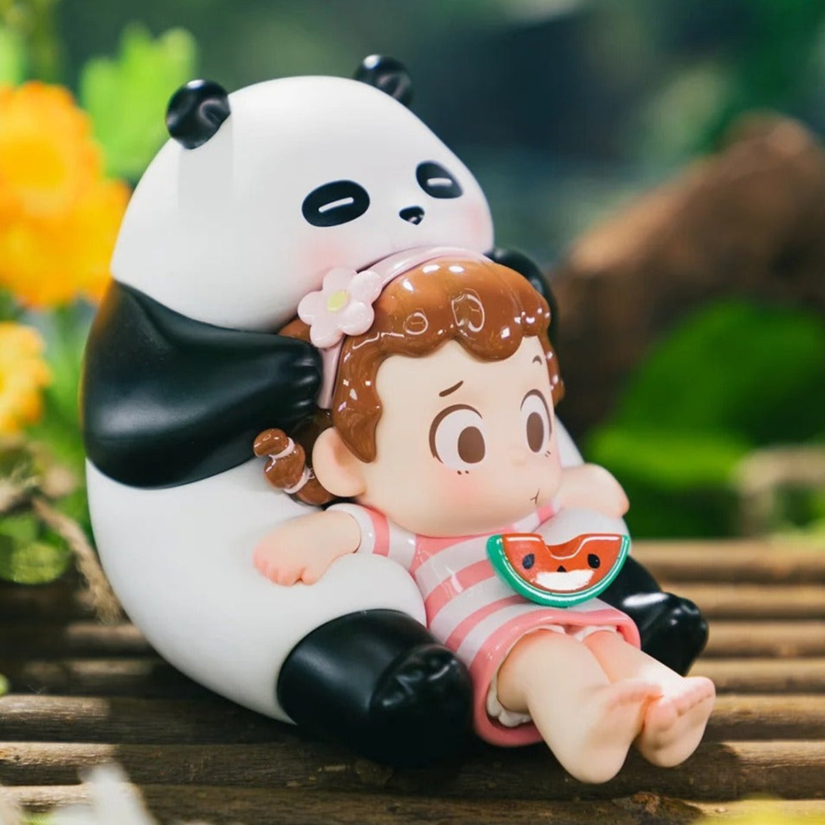 Piny Wonderful Journey Series Figure Blind box - Complete seated panda-themed figure example; random design not guaranteed