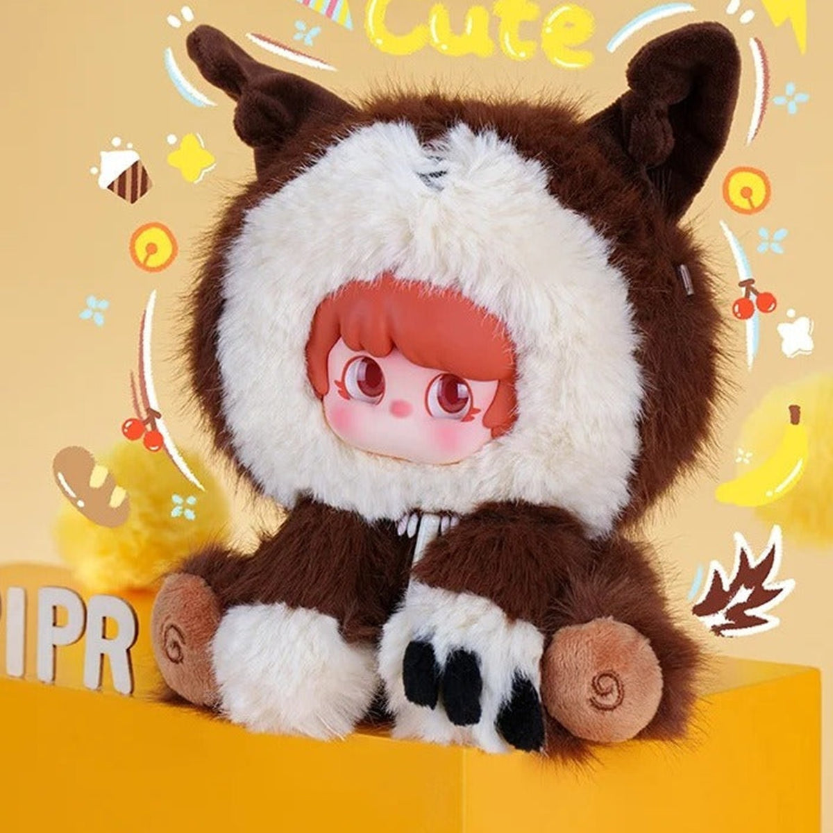 PIPR Lunastar Whisper Series Plush Blind Box - Brown seated design example; random design not guaranteed