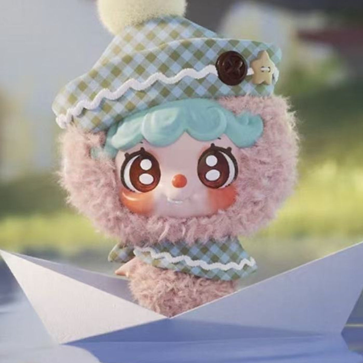 Piropiro Windborne Sweet Dreams Series Plush Pendant Blind Box - Pink plush pendant detail with upper ornament cropped; random design not guaranteed