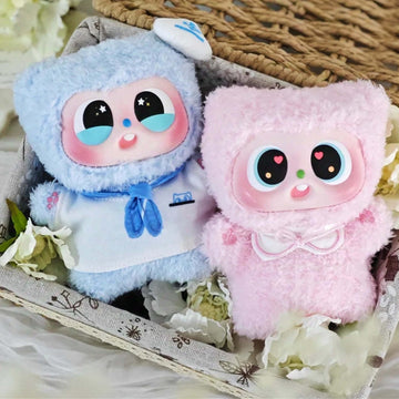 Pitty Fruitty's Paradise Series Vinyl Plush Dolls, Blind Box【TOPTOY】 - Blue and pink plush comparison with lower bodies partly obscured; random design not guaranteed
