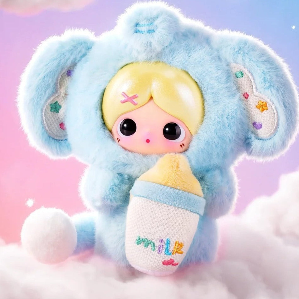 Piupu Fuzzy Hug Series Vinyl Plush Blind Box - Blue long-ear design example; random design not guaranteed