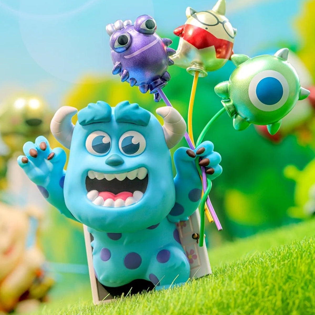 Pixar Balloon Series Figure Blind Box - Blue monster figure detail with upper balloons cropped; random design not guaranteed