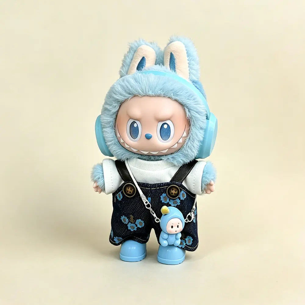Plush Figure Bag Charm with Outfit — Blue Overalls - main product card | KikiBuddies