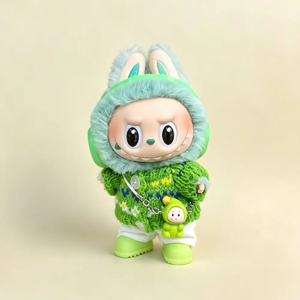 Plush Figure Bag Charm with Outfit — Green Sweater - main product card | KikiBuddies