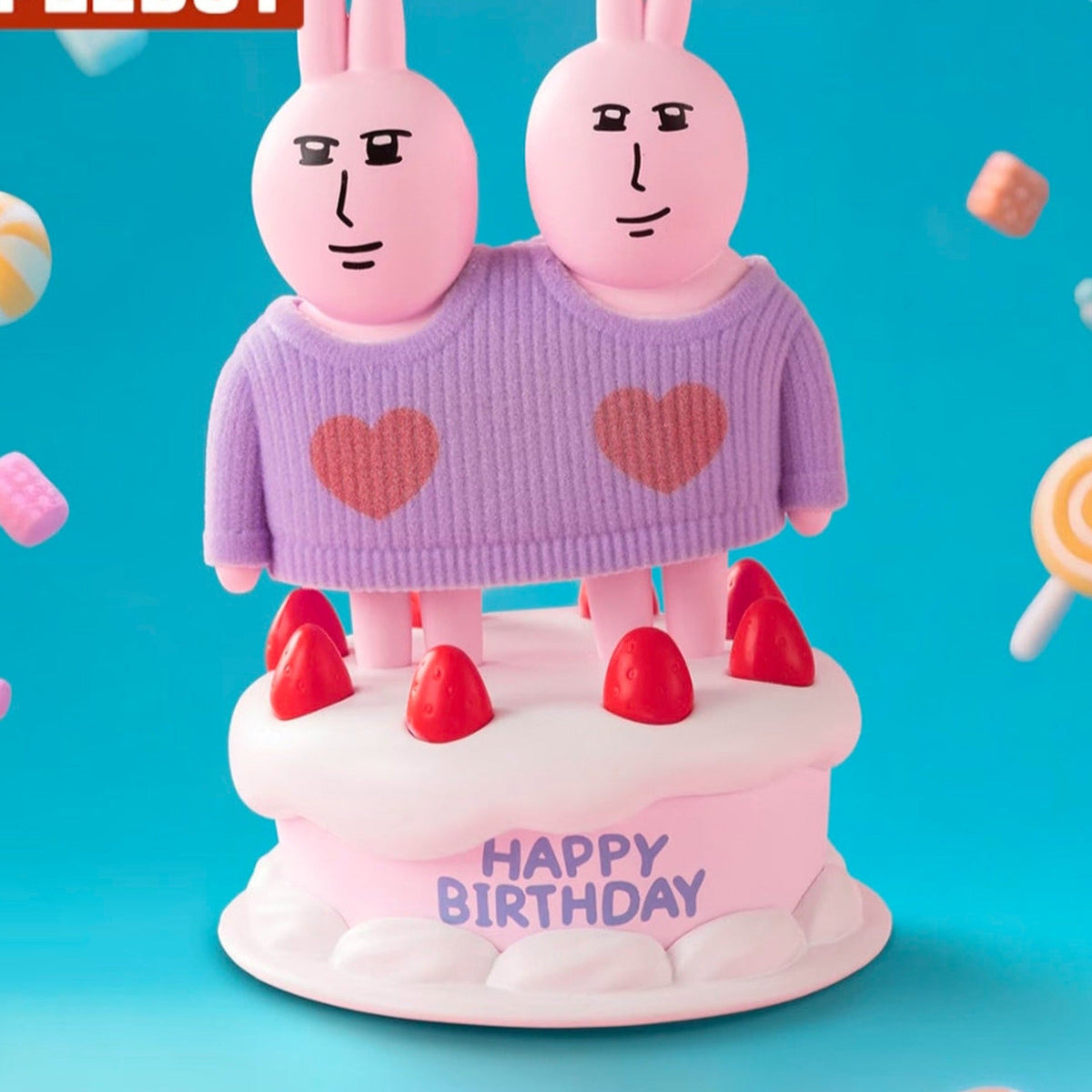 PLZDOT My Friend Rabbit Beautiful Mood Series Figure Blind Box - Birthday scene design example; random design not guaranteed