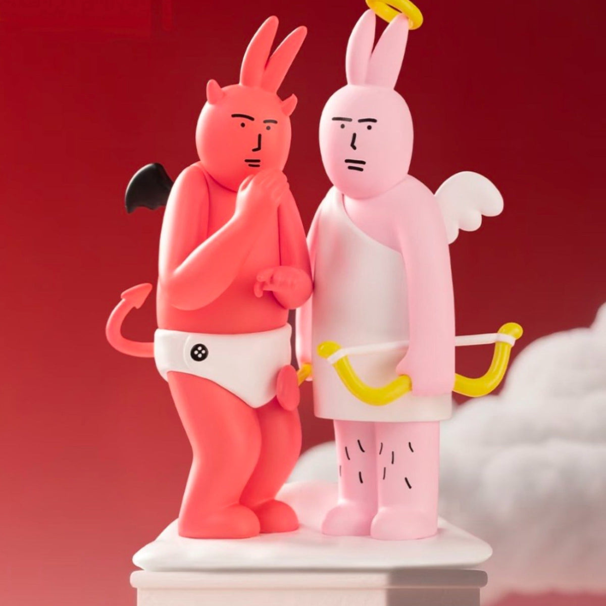PLZDOT My Friend Rabbit Beautiful Mood Series Figure Blind Box - Angel and devil complete design example; random design not guaranteed