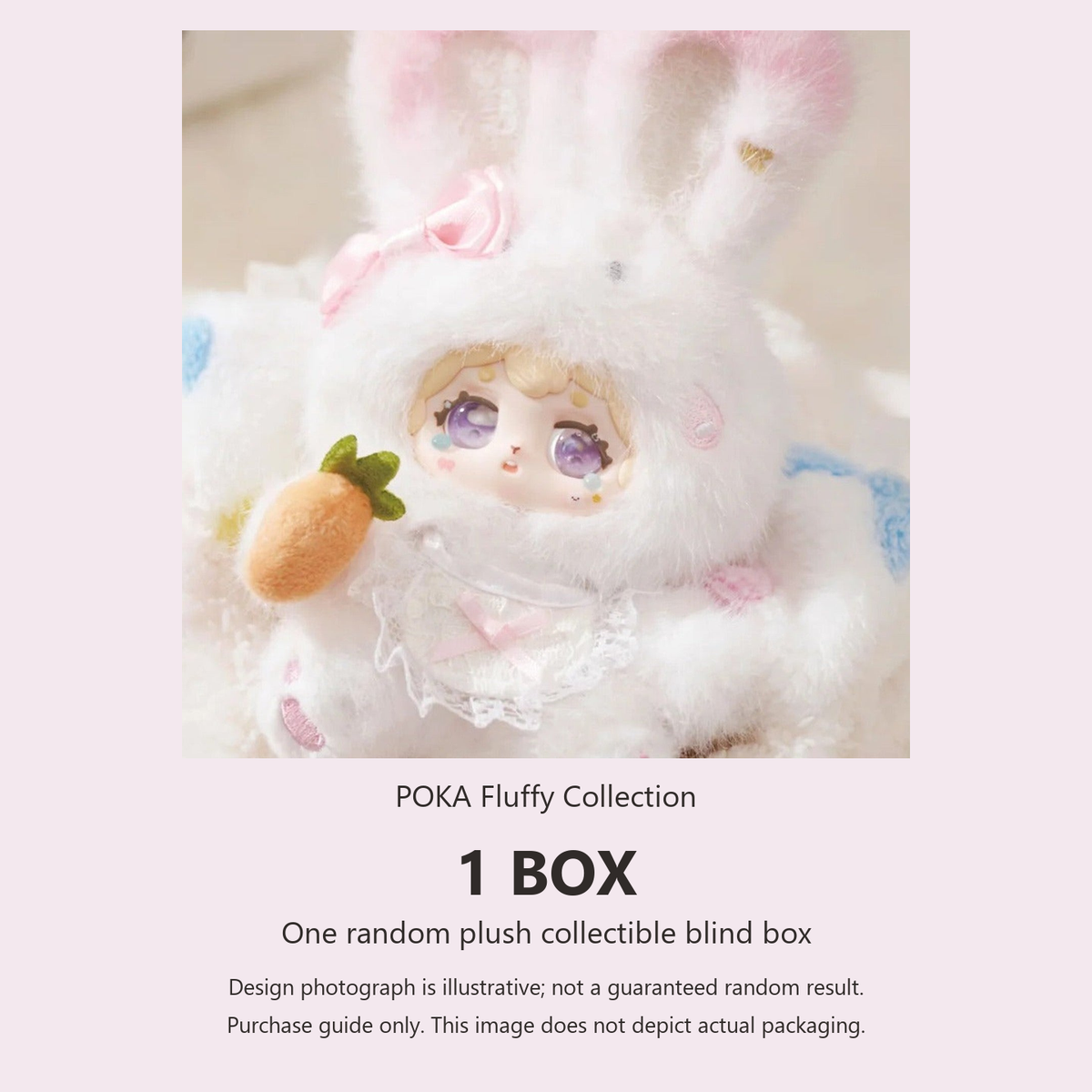 POKA Fluffy Collection: one random blind box; illustrative design photograph, not guaranteed outcome or actual packaging