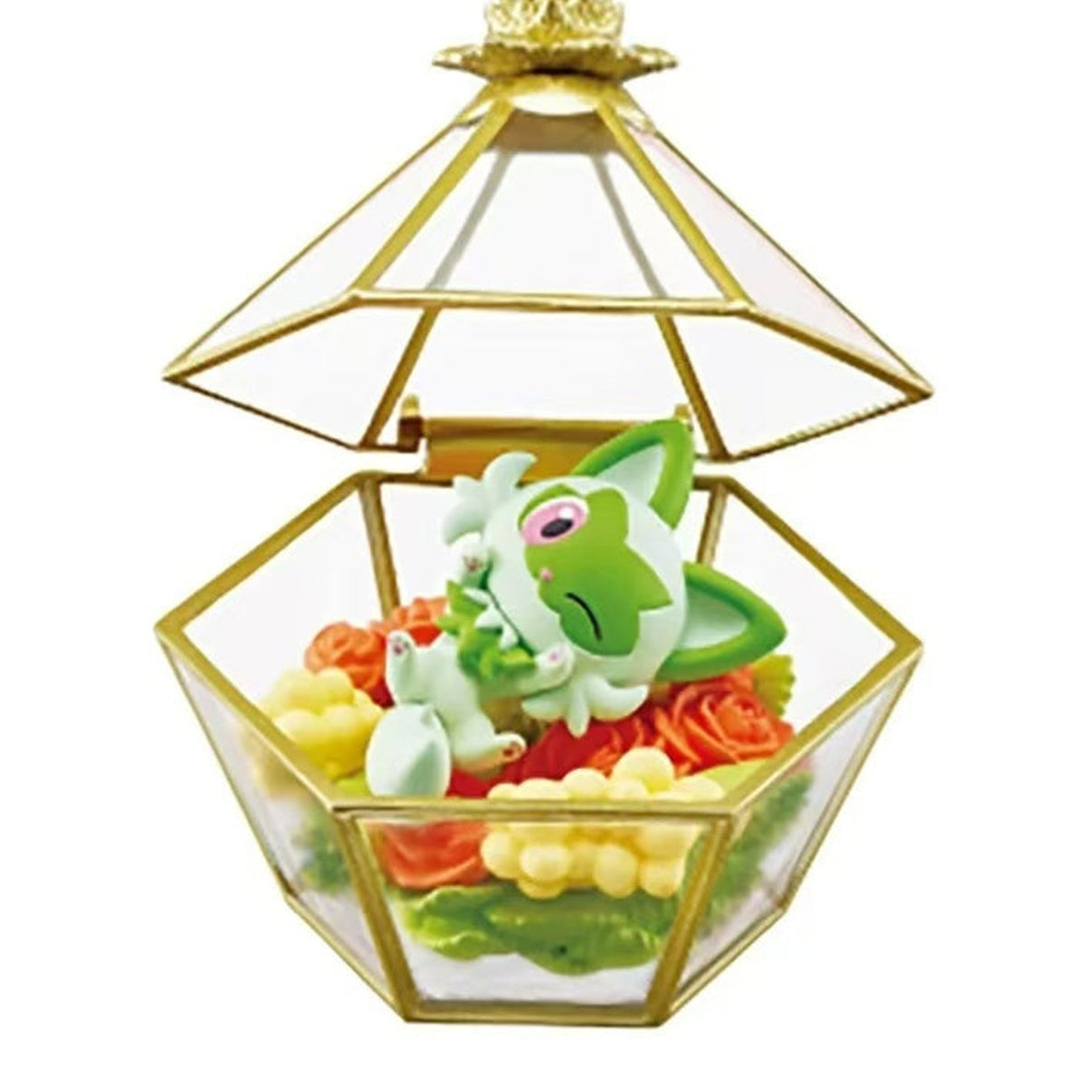 Pokemon Romantic Collection Jewelry Series Blind Box - Green miniature figure scene detail with upper lid ornament cropped; random design not guaranteed