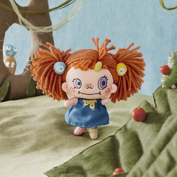 POLAR Smudge Puff Greedy Grub plush pendant in a display scene; random purchase does not guarantee this design