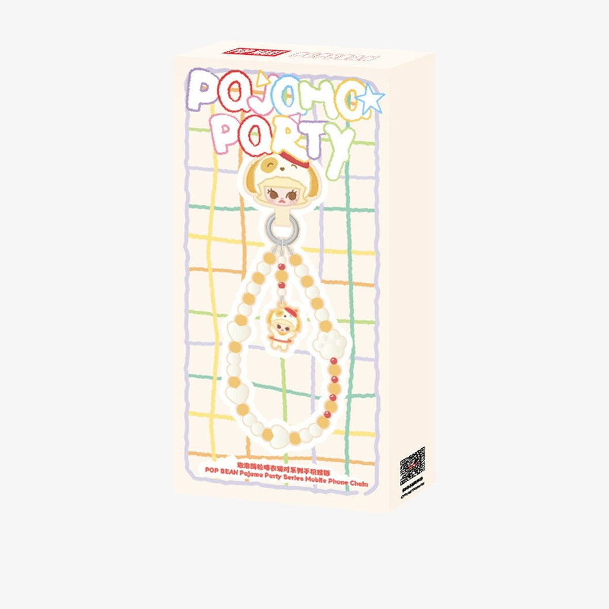 POP BEAN Pajama Party mobile phone chain, Blind Box - Pajama Party phone chain retail packaging; illustrative series image, contents depend on selected purchase option