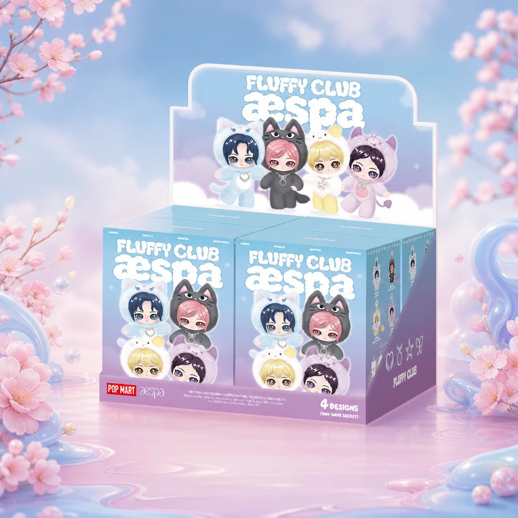 aespa Fluffy Club Series Vinyl Plush Doll Pendant - 1 SET (4 BOXES)