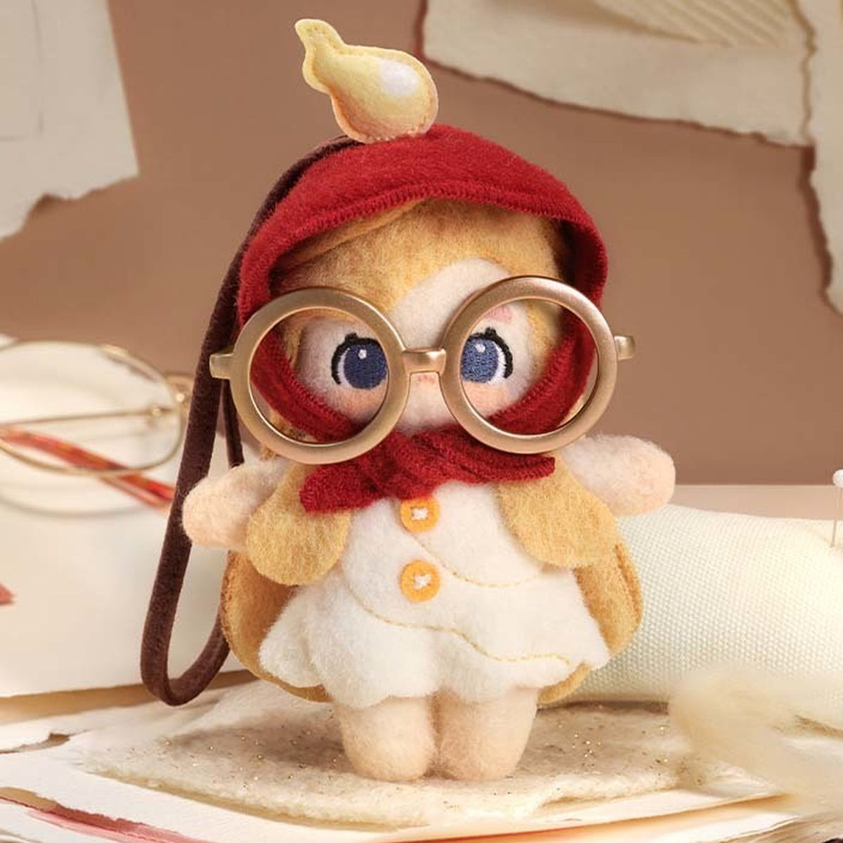 POP MART CHAKA Stitch by Stitch Series Granny's Glasses Plush Peandant — G1 | KikiBuddies