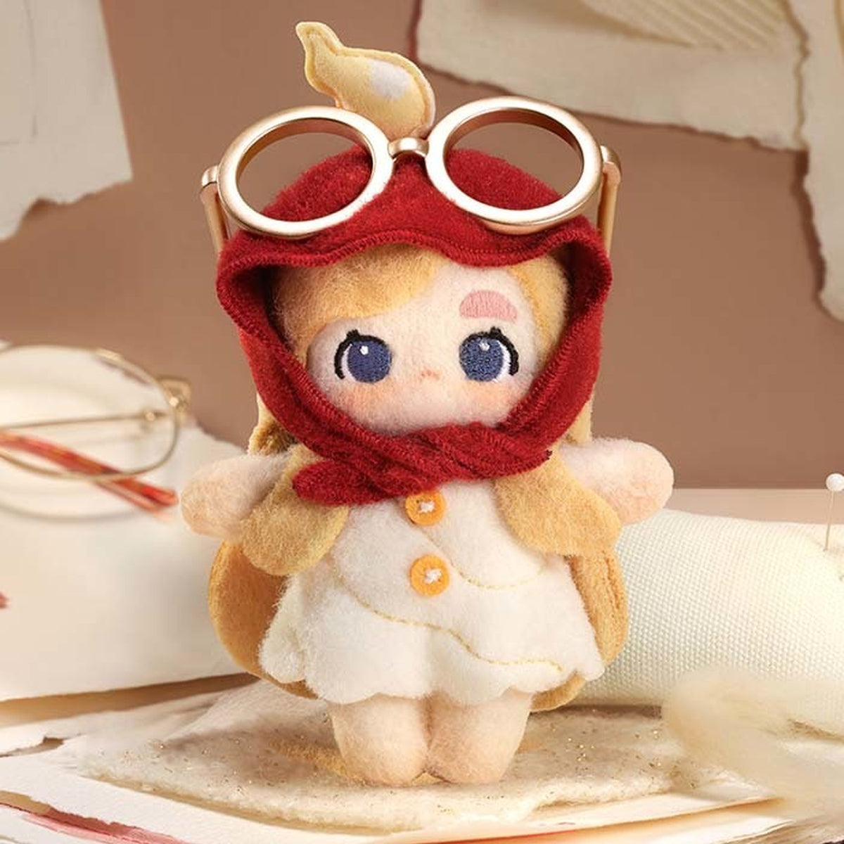 POP MART CHAKA Stitch by Stitch Series Granny's Glasses Plush Peandant — G2 | KikiBuddies