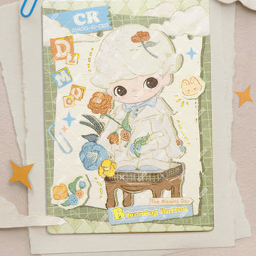 POP MART DIMOO Today's Weather Series Artistic Collection Cards Blind Box - Complete collectible card example in a styled paper layout; random design not guaranteed