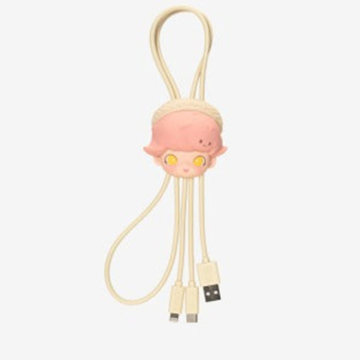 POP MART DIMOO WORLD × DSN Series-2 in 1 Cable, Blind Box - Complete cream decorative cable design with both connector branches visible; random design not guaranteed