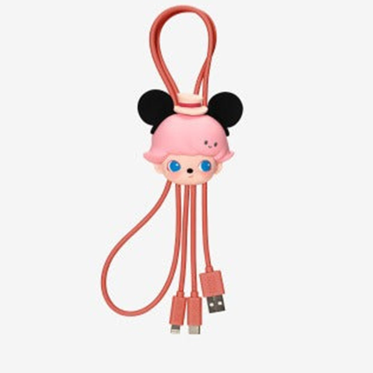 POP MART DIMOO WORLD × DSN Series-2 in 1 Cable, Blind Box - Complete red decorative cable design with both connector branches visible; random design not guaranteed