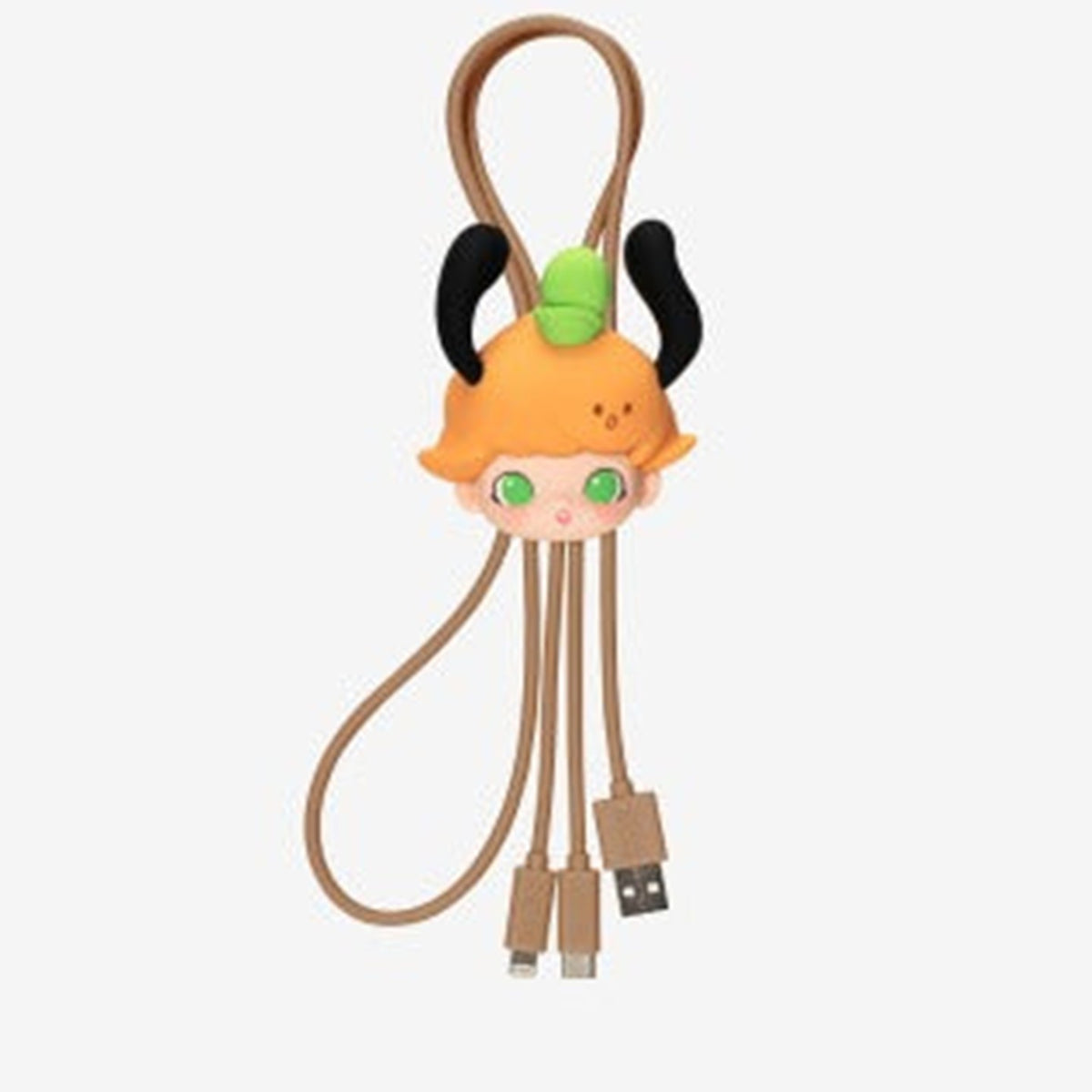 POP MART DIMOO WORLD × DSN Series-2 in 1 Cable, Blind Box - Complete brown decorative cable design with both connector branches visible; random design not guaranteed