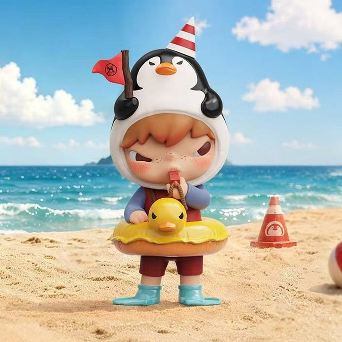 POP MART Hirono Penguin Lifeguard Figurine Hanging Card — G1 | KikiBuddies