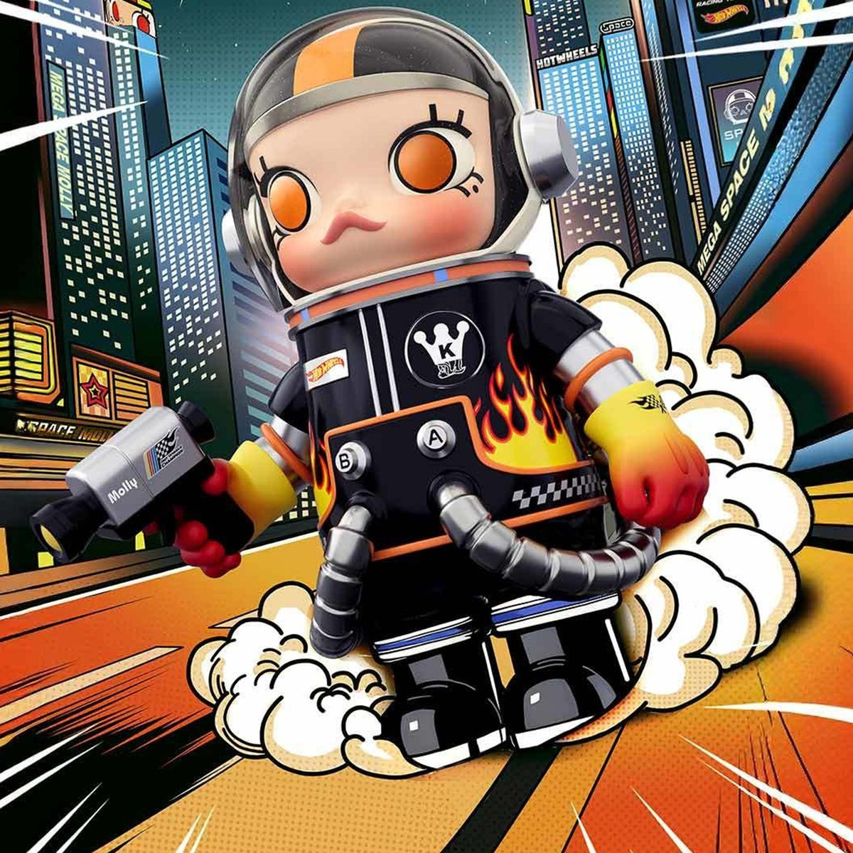 POP MART MEGA SPACE MOLLY 400% HOT WHEELS Series Figure — G2 | KikiBuddies