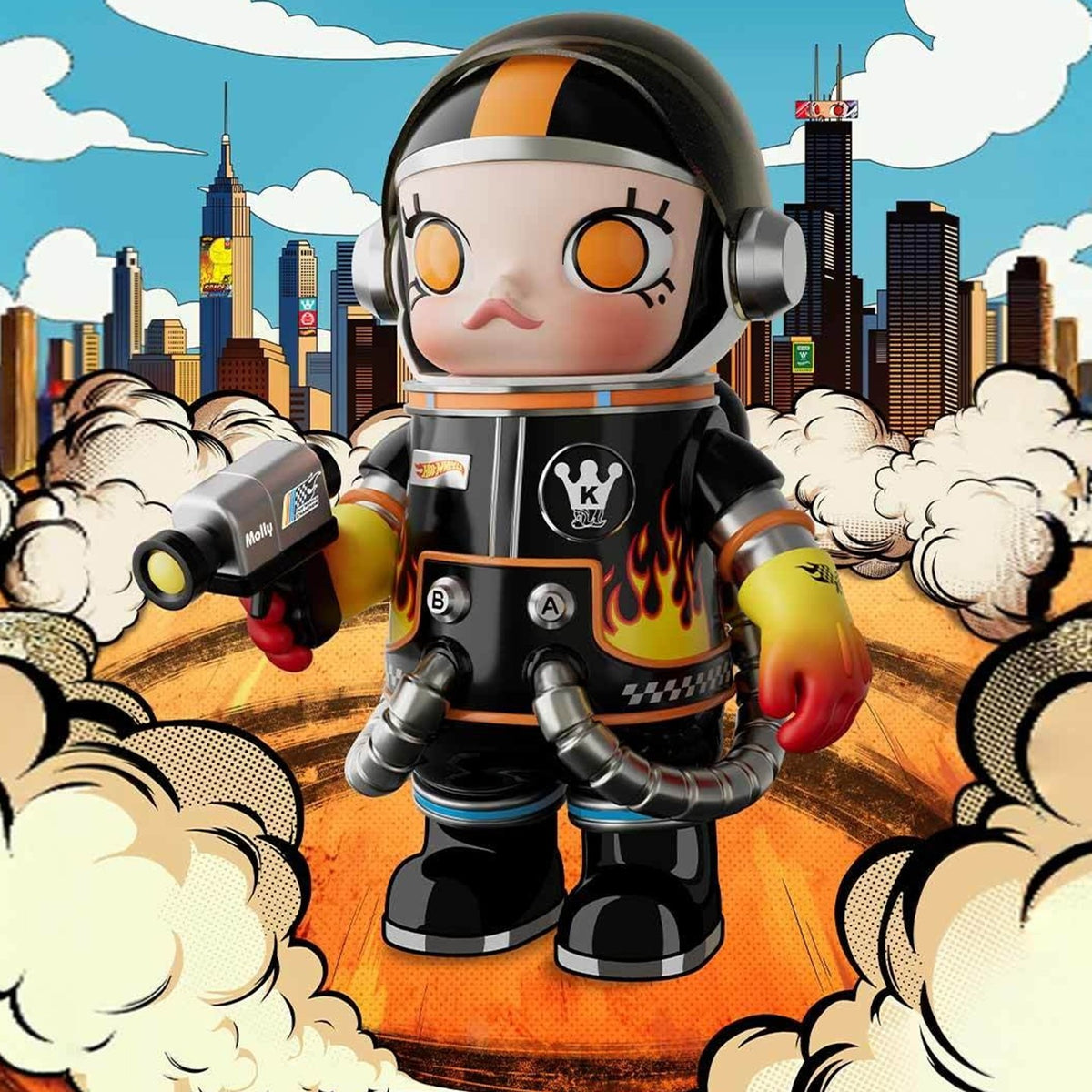 POP MART MEGA SPACE MOLLY 400% HOT WHEELS Series Figure — G3 | KikiBuddies