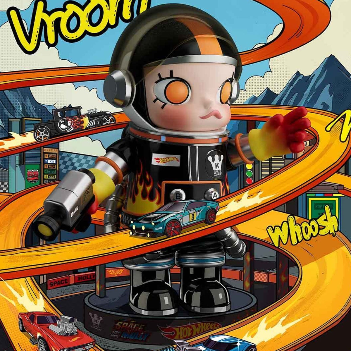 POP MART MEGA SPACE MOLLY 400% HOT WHEELS Series Figure — G4 | KikiBuddies