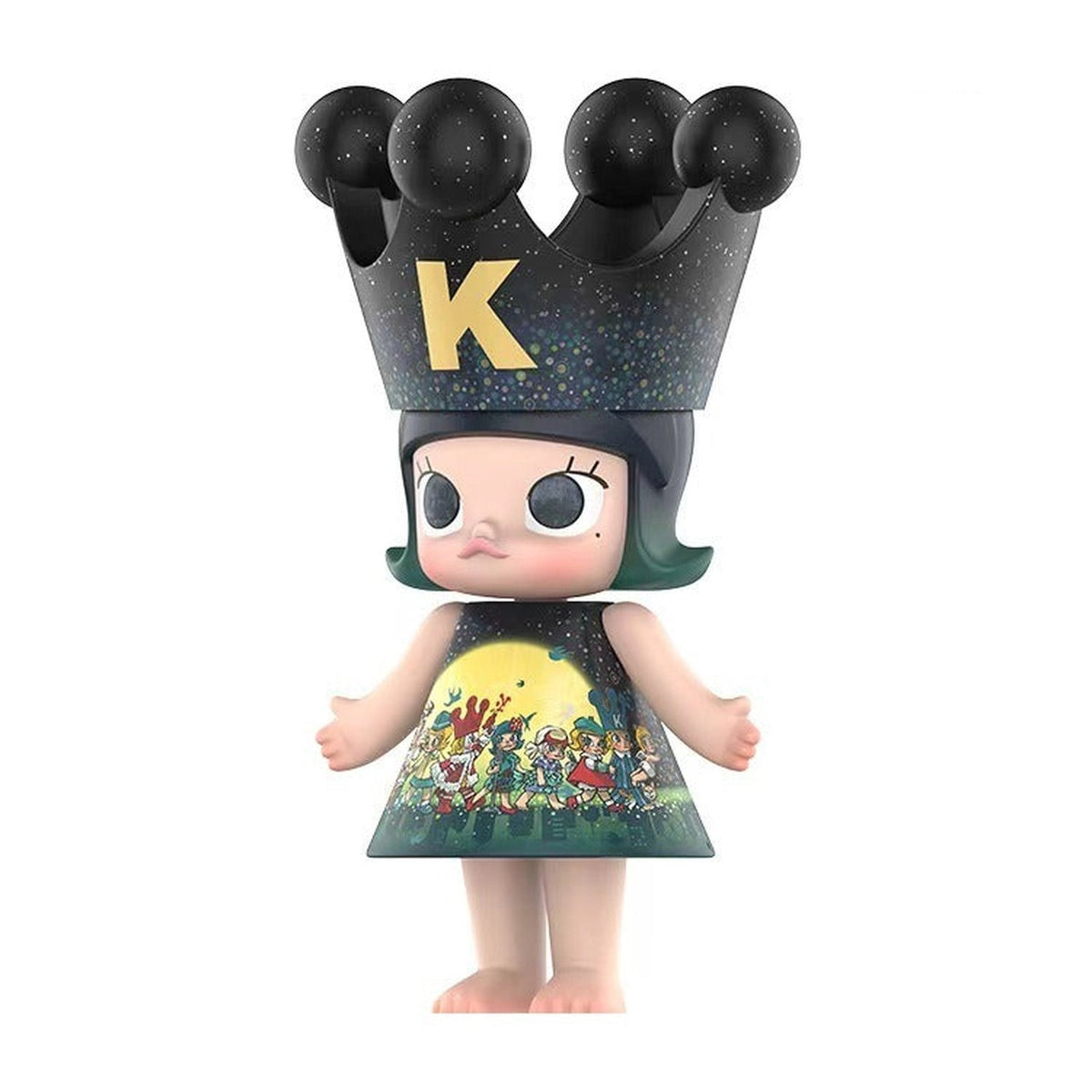 MEGA ROYAL MOLLY - complete crown and figure front three-quarter view; shared design reference