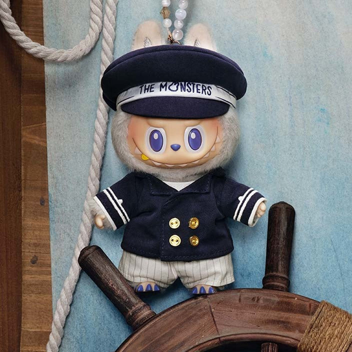 POP MART The Monsters De Vliegende LABUBU Series Captain Vinyl Plush Hanging Card, POP LAND Exclusive — G1 | KikiBuddies